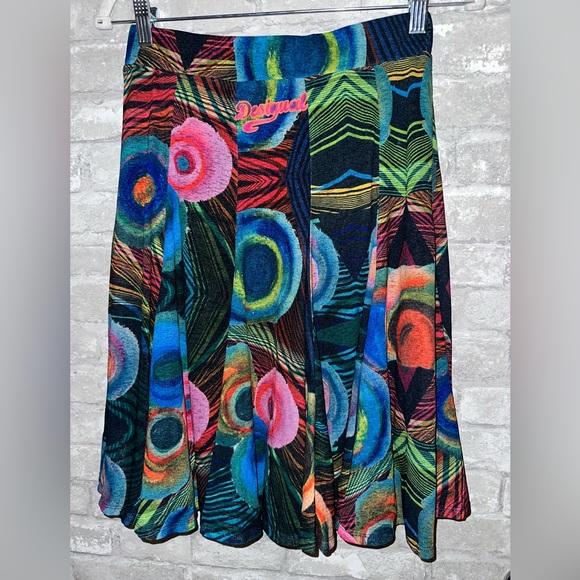 Desigual multi color print skirt sz S #Q1 - Picture 2 of 4